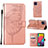 Leather Case Stands Butterfly Flip Cover Holder Y02B for Samsung Galaxy M33 5G Rose Gold