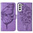 Leather Case Stands Butterfly Flip Cover Holder Y06B for Samsung Galaxy S21 FE 5G Clove Purple