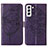 Leather Case Stands Butterfly Flip Cover Holder Y06B for Samsung Galaxy S21 FE 5G Purple