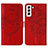 Leather Case Stands Butterfly Flip Cover Holder Y06B for Samsung Galaxy S21 FE 5G Red