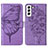 Leather Case Stands Butterfly Flip Cover Holder Y06B for Samsung Galaxy S22 5G Clove Purple