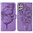 Leather Case Stands Butterfly Flip Cover Holder Y06B for Samsung Galaxy S23 Ultra 5G Clove Purple
