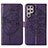 Leather Case Stands Butterfly Flip Cover Holder Y06B for Samsung Galaxy S23 Ultra 5G Purple