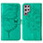 Leather Case Stands Butterfly Flip Cover Holder Y06B for Samsung Galaxy S24 Ultra 5G Green