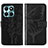 Leather Case Stands Butterfly Flip Cover Holder YB1 for Huawei Honor X6a Black