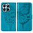 Leather Case Stands Butterfly Flip Cover Holder YB1 for Huawei Honor X6a Blue