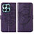 Leather Case Stands Butterfly Flip Cover Holder YB1 for Huawei Honor X8b Purple