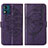 Leather Case Stands Butterfly Flip Cover Holder YB1 for Motorola Moto E13 Purple