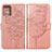 Leather Case Stands Butterfly Flip Cover Holder YB1 for Motorola Moto G 5G (2023) Rose Gold