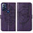 Leather Case Stands Butterfly Flip Cover Holder YB1 for Motorola Moto G Play (2023) Purple