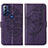 Leather Case Stands Butterfly Flip Cover Holder YB1 for Motorola Moto G Power (2022) Purple