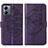 Leather Case Stands Butterfly Flip Cover Holder YB1 for Motorola Moto G14 Purple