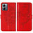 Leather Case Stands Butterfly Flip Cover Holder YB1 for Motorola Moto G14 Red