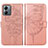 Leather Case Stands Butterfly Flip Cover Holder YB1 for Motorola Moto G14 Rose Gold
