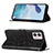 Leather Case Stands Butterfly Flip Cover Holder YB1 for Motorola Moto G53 5G