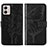 Leather Case Stands Butterfly Flip Cover Holder YB1 for Motorola Moto G53 5G Black