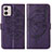 Leather Case Stands Butterfly Flip Cover Holder YB1 for Motorola Moto G53 5G Purple