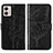 Leather Case Stands Butterfly Flip Cover Holder YB1 for Motorola Moto G53j 5G Black