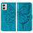 Leather Case Stands Butterfly Flip Cover Holder YB1 for Motorola Moto G53j 5G Blue