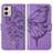 Leather Case Stands Butterfly Flip Cover Holder YB1 for Motorola Moto G53j 5G Clove Purple
