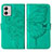 Leather Case Stands Butterfly Flip Cover Holder YB1 for Motorola Moto G53j 5G Green