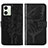 Leather Case Stands Butterfly Flip Cover Holder YB1 for Motorola Moto G54 5G Black