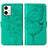 Leather Case Stands Butterfly Flip Cover Holder YB1 for Motorola Moto G54 5G Green