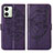 Leather Case Stands Butterfly Flip Cover Holder YB1 for Motorola Moto G54 5G Purple