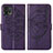 Leather Case Stands Butterfly Flip Cover Holder YB1 for Motorola Moto G72 Purple