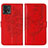 Leather Case Stands Butterfly Flip Cover Holder YB1 for Motorola Moto G72 Red