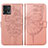 Leather Case Stands Butterfly Flip Cover Holder YB1 for Motorola Moto G72 Rose Gold