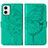 Leather Case Stands Butterfly Flip Cover Holder YB1 for Motorola Moto G73 5G Green