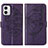 Leather Case Stands Butterfly Flip Cover Holder YB1 for Motorola Moto G73 5G Purple