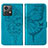 Leather Case Stands Butterfly Flip Cover Holder YB1 for Motorola Moto G84 5G Blue