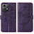 Leather Case Stands Butterfly Flip Cover Holder YB1 for Motorola Moto G84 5G Purple