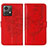 Leather Case Stands Butterfly Flip Cover Holder YB1 for Motorola Moto G84 5G Red