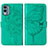 Leather Case Stands Butterfly Flip Cover Holder YB1 for Nokia X30 5G Green