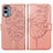 Leather Case Stands Butterfly Flip Cover Holder YB1 for Nokia X30 5G Rose Gold