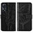 Leather Case Stands Butterfly Flip Cover Holder YB1 for Oppo Reno8 T 4G Black