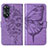 Leather Case Stands Butterfly Flip Cover Holder YB1 for Oppo Reno8 T 4G Clove Purple