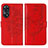 Leather Case Stands Butterfly Flip Cover Holder YB1 for Oppo Reno8 T 4G Red