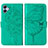 Leather Case Stands Butterfly Flip Cover Holder YB1 for Samsung Galaxy F04 Green