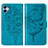 Leather Case Stands Butterfly Flip Cover Holder YB1 for Samsung Galaxy M04 Blue