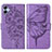Leather Case Stands Butterfly Flip Cover Holder YB1 for Samsung Galaxy M04 Clove Purple