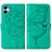 Leather Case Stands Butterfly Flip Cover Holder YB1 for Samsung Galaxy M04 Green