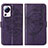 Leather Case Stands Butterfly Flip Cover Holder YB1 for Xiaomi Civi 2 5G Purple