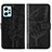 Leather Case Stands Butterfly Flip Cover Holder YB1 for Xiaomi Redmi Note 12 4G Black