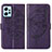 Leather Case Stands Butterfly Flip Cover Holder YB1 for Xiaomi Redmi Note 12 4G Purple