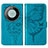 Leather Case Stands Butterfly Flip Cover Holder YB2 for Huawei Mate 60 Pro Blue