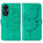 Leather Case Stands Butterfly Flip Cover Holder YB2 for Oppo A58 5G Green